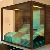 Kombi Sauna mit speziellen ergonomischen Relaxliegen Wien, Sauna Infrarot Kombi